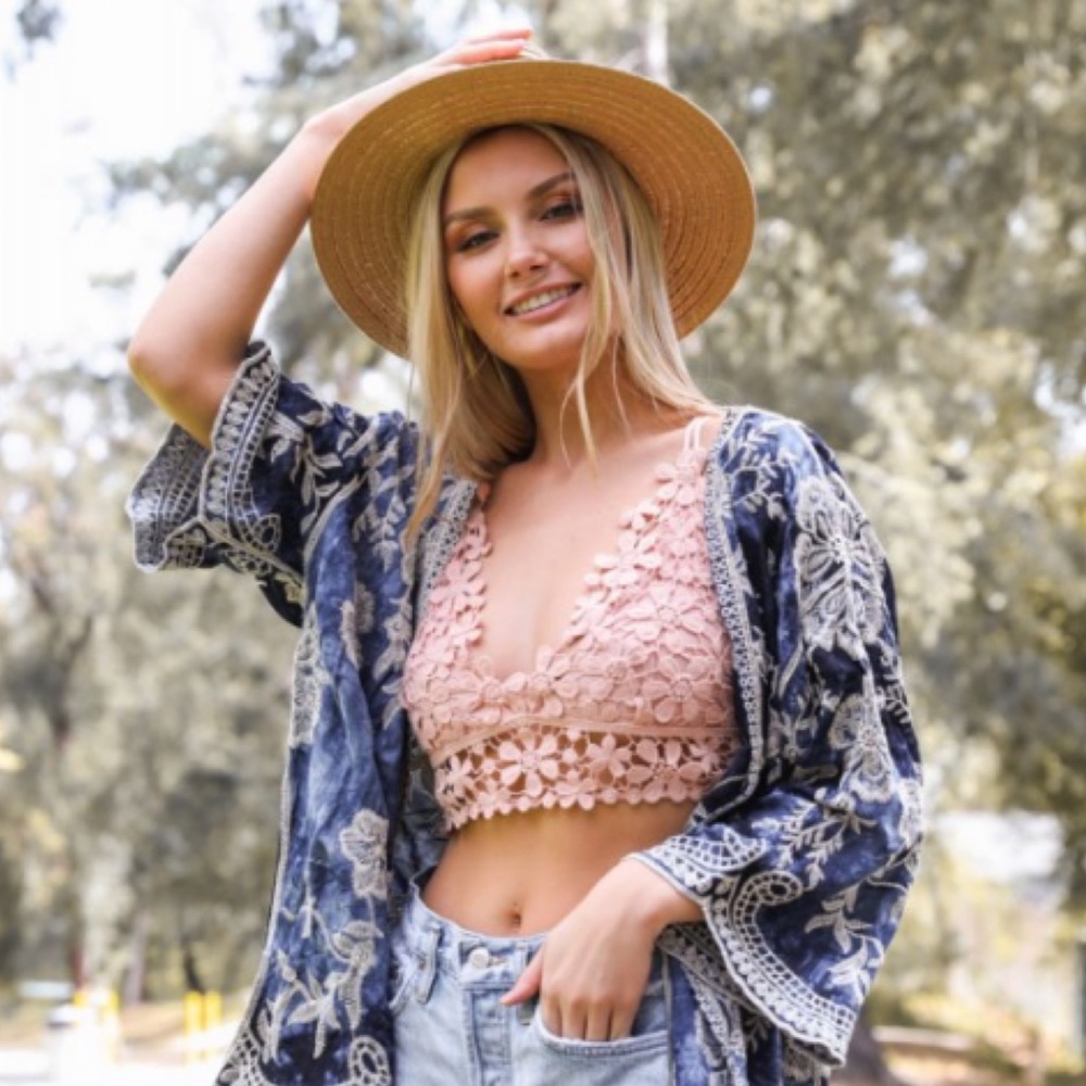 Crochet daisy longline bralette